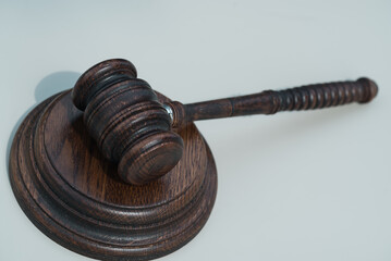 Law theme. Gray wooden background.