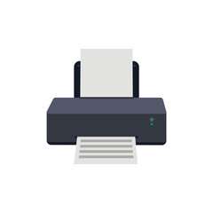 Printer design element for illustration. Flat icon.