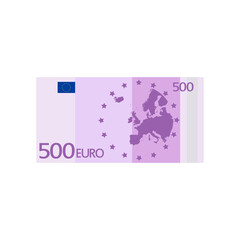 Flat euro for paper money. Business concept. Vector illustration.