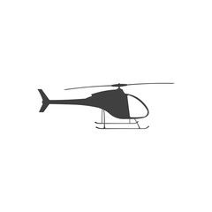 Helicopter symbol vector sign isolated on white background.