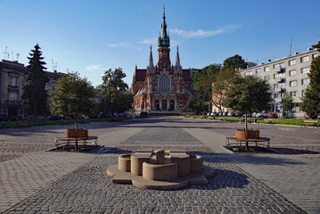 Cracow, Market Square and st. Joseph's church in Podgórze district