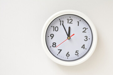  White clock on a white background   