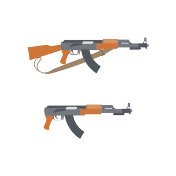 Layered vector illustration of different Assault rifles.