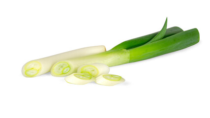 Japanese bunching spring onion or Welsh onion isolated , clipping path