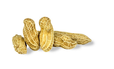Peanut or Gruondnut, Monkeynut and earthnut, isolated, clipping path