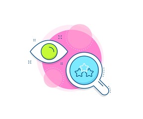 Star rating sign. Research complex icon. Ranking stars line icon. Best rank symbol. Analytics or analysis banner. Ranking stars sign. Vector