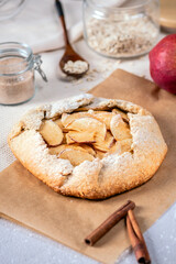 Homemade galette with apples and cinnamon