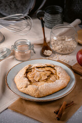 Homemade galette with apples and cinnamon