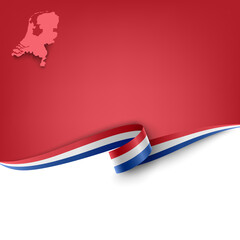 Document with ribbon and map Kingdom of the Netherlands template