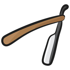 
Foldable razor blade icon, doodle style of barber razor 
