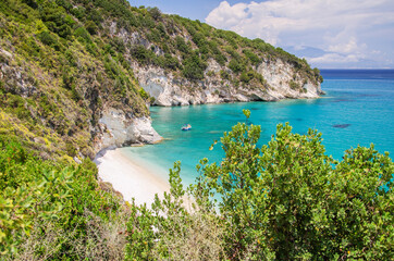 Obraz premium Picturesque Xigia sandy beach on north west coast of Zakynthos island, Greece