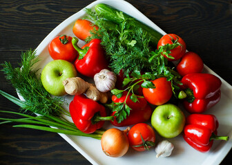 fresh vegetables on a plate