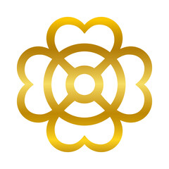 Obraz premium flower ornament gold gradient style icon vector design