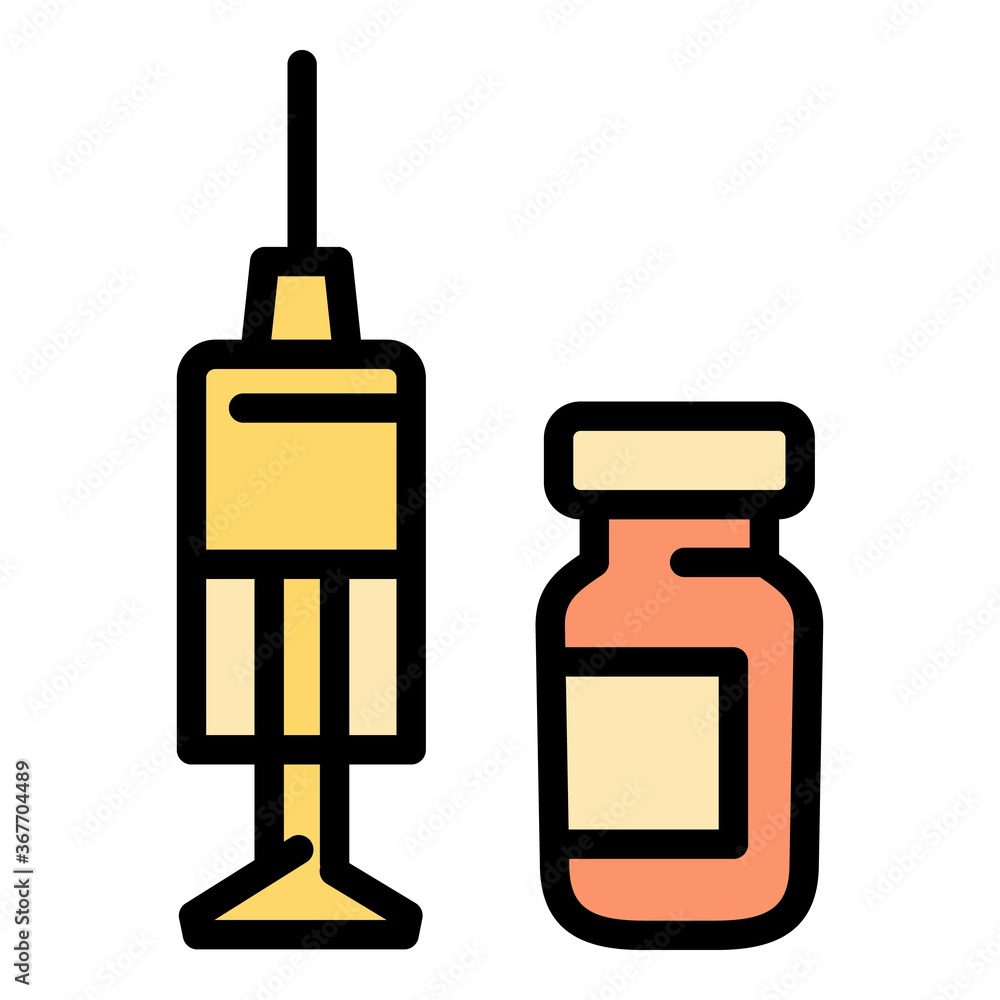 Poster flu syringe icon. outline flu syringe vector icon for web design isolated on white background