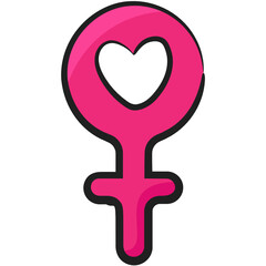 
Gender symbol icon in editable doodle style, specific gender 
