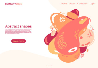 Colorful Abstract Shapes.Dynamical colored forms landing page