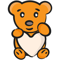 
Valentines stuffed toy plaything, flat icon of teddy bear vector design 
