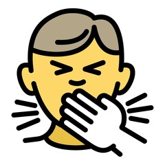 Flu sneeze icon. Outline flu sneeze vector icon for web design isolated on white background