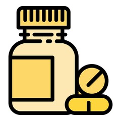 Flu medical pills icon. Outline flu medical pills vector icon for web design isolated on white background