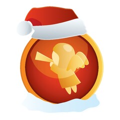 angel with horn button