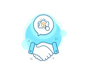 VR simulation sign. Handshake deal complex icon. Augmented reality phone line icon. 3d cube symbol. Agreement shaking hands banner. Augmented reality sign. Vector