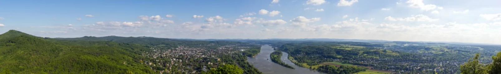 Deurstickers Panorama Bonn und Bad Honnef vom Drachenfels breit © JayAr
