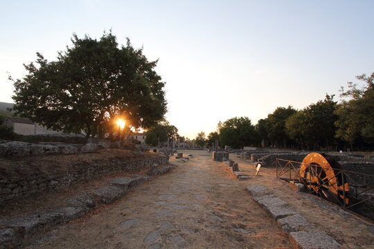 Sepino, Italy - August 19, 2017: the archaeological excavations of Saepinum in the archaeological area of Altilia