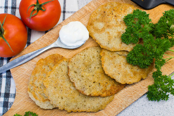 Homemade potato fritters