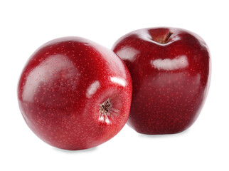 Fresh juicy red apples isolated on white