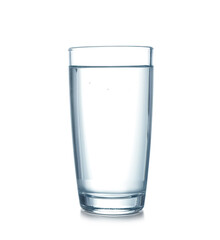 Glass of clean water isolated on white