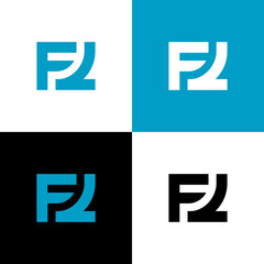 Initial letter FL monogram logo design, square shape symbol, vector illustration