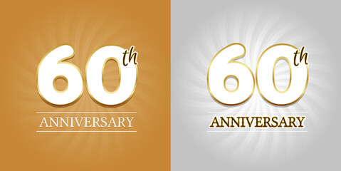 60th Anniversary Background - 60 years Celebration gold and Silver.
