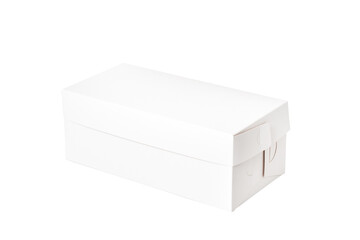 White cardboard carton food cake box, isolated