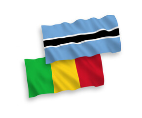 Flags of Mali and Botswana on a white background