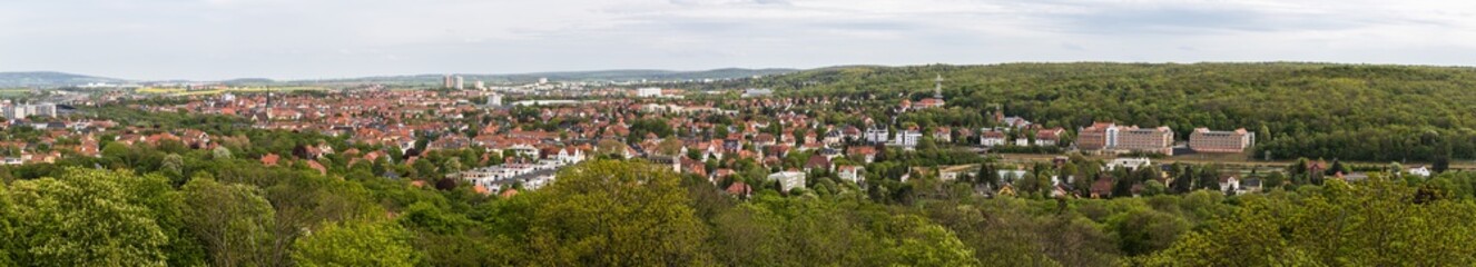 Fototapeta na wymiar Erfurt Panorama von der Gartenausstellung