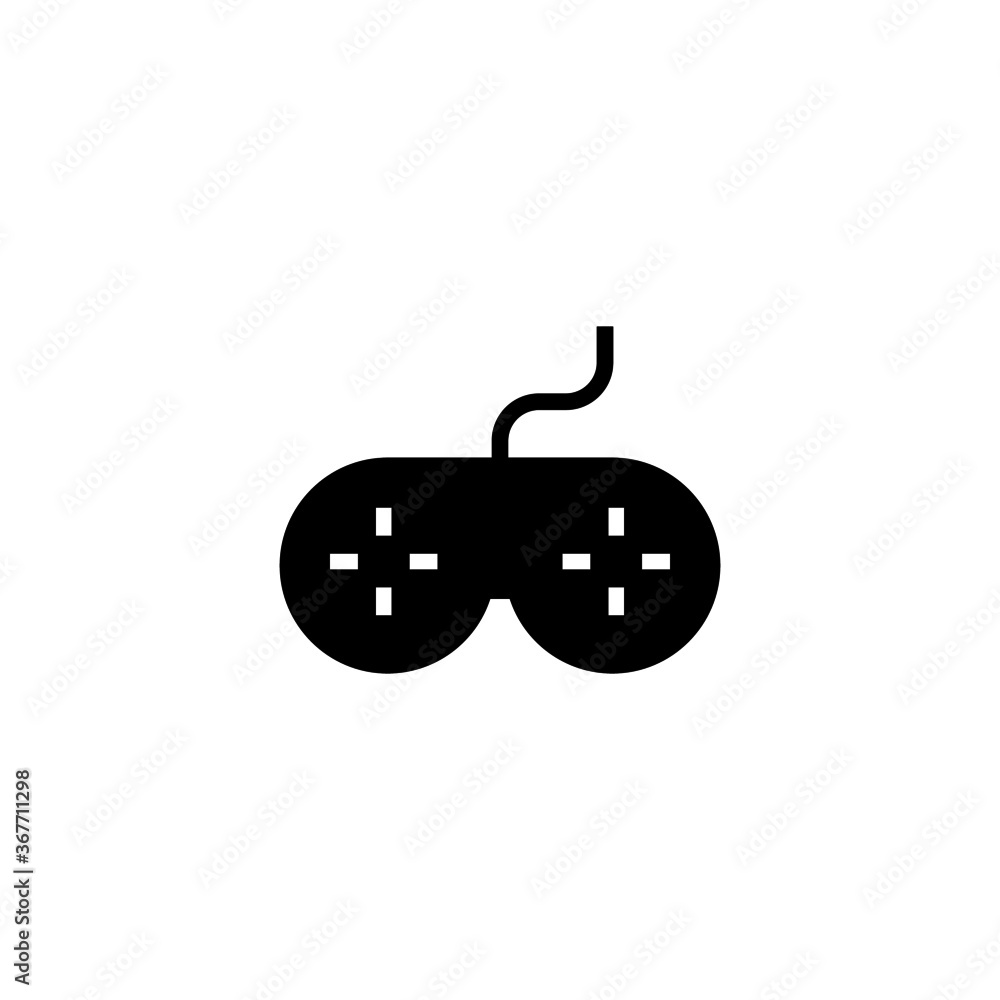 Poster retro game controller vector icon. gamepad icon in black flat glyph, filled style isolated on white 