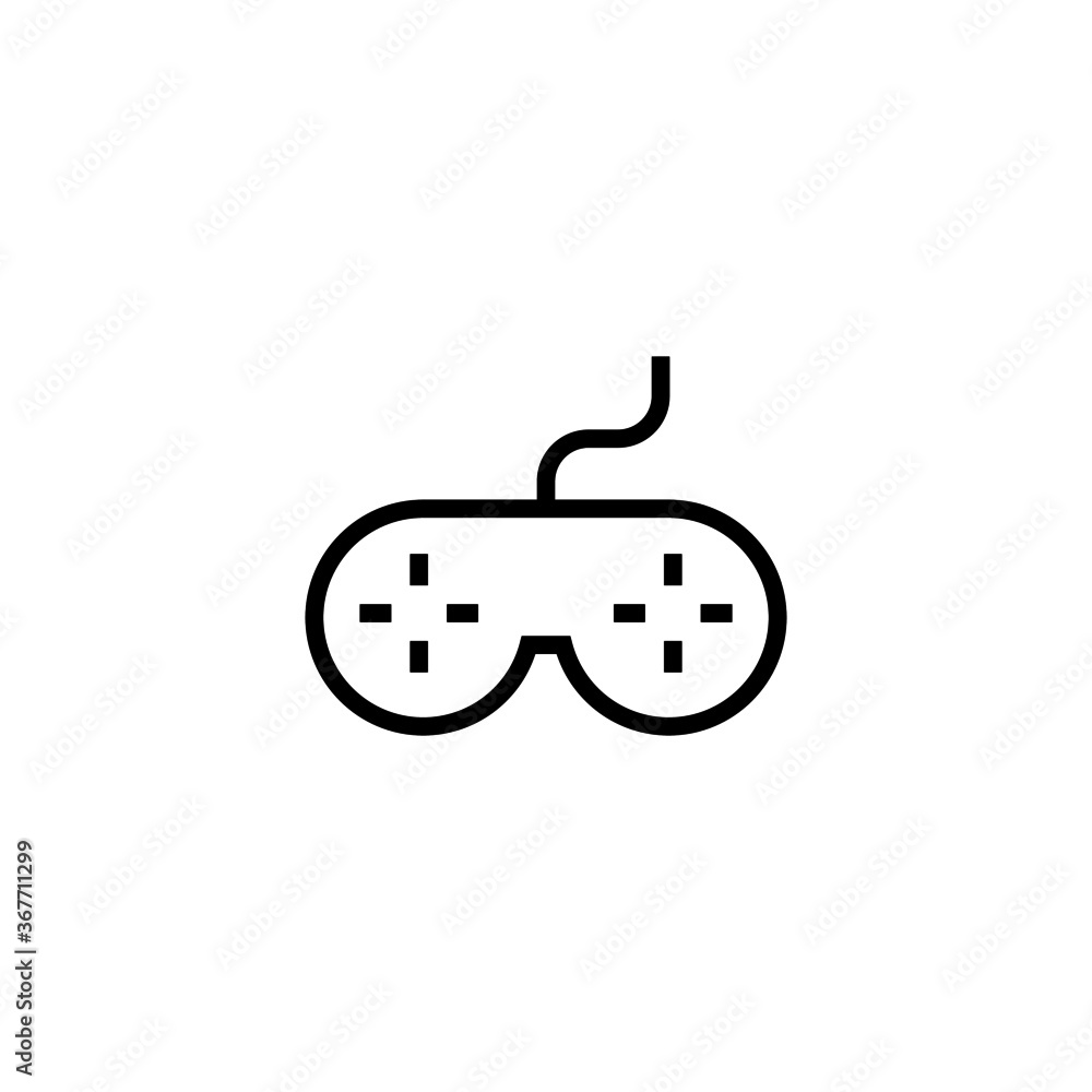 Poster retro game controller vector icon. gamepad icon in black line style icon, style isolated on white ba