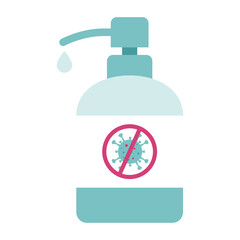 A vector illustration of antibacterial hand gel and sanitizer.