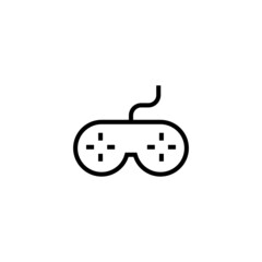 Retro game controller vector icon. Gamepad icon  in black line style icon, style isolated on white background