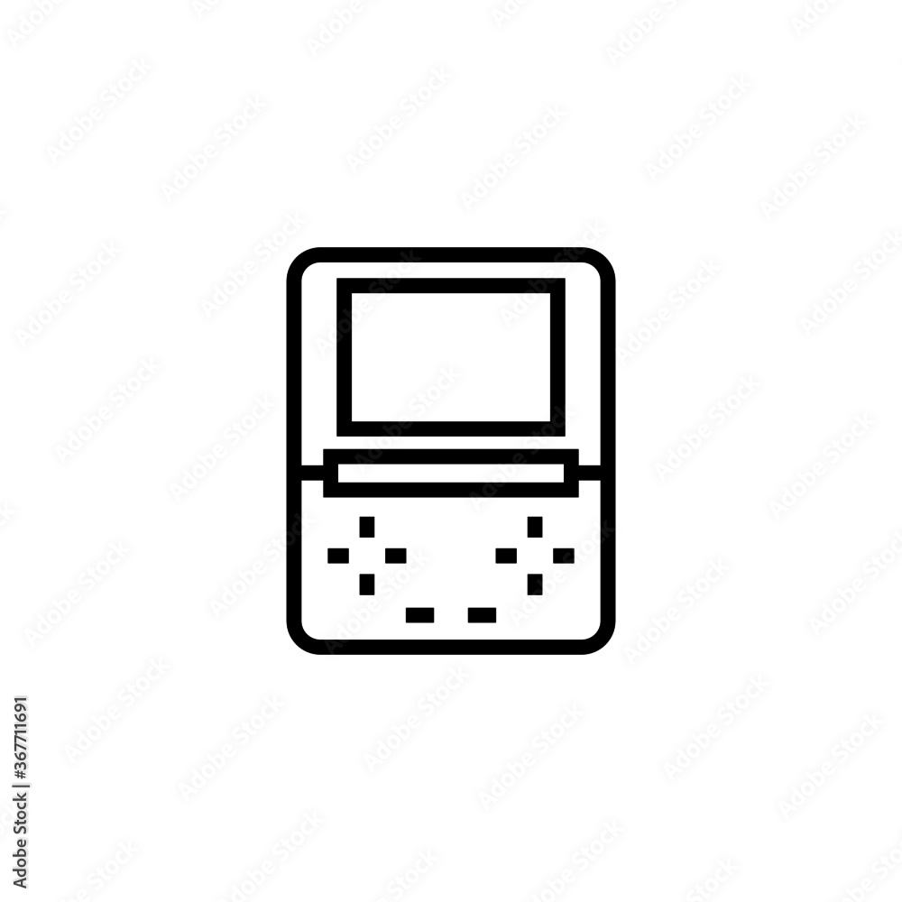 Poster folding game console vector icon in black line style icon, style isolated on white background