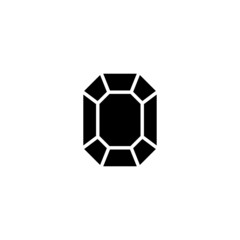 Fototapeta premium Diamond, Gem game icon in black flat glyph, filled style isolated on white background