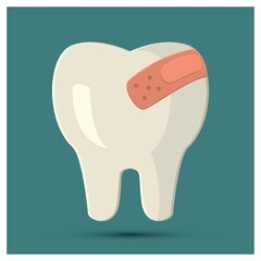 tooth with bandage