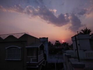 Fototapeta premium sunset in the city
