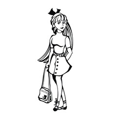 Girl with a school bag