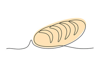 Continuous line drawing of long loaf bread. Simple sketch of French baguette, bakery and cafe concept good for logo, wall art, posters. Vector illustration