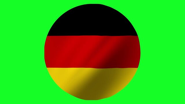 Round,german flag Flag or germany waving in air 4k UHD, 