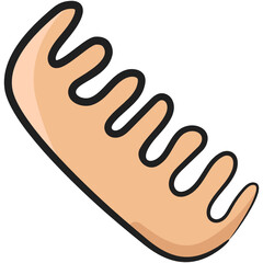 
Detangling hair comb hand drawn design 
