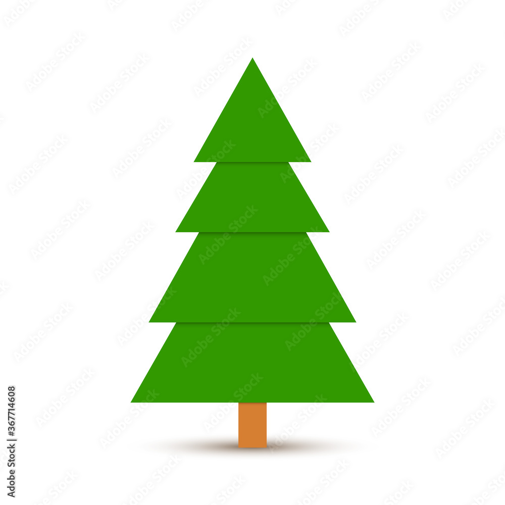 Poster Abstract geometric coniferous tree isolated on a white background. EPS10 vector file