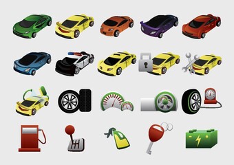 set of car icons