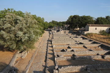 Sepino, Italy - August 19, 2017: the archaeological excavations of Saepinum in the archaeological area of Altilia